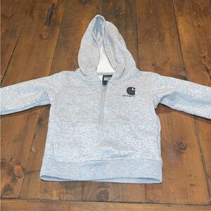 Carhartt Kids Light Gray Half-Zip Hoodie